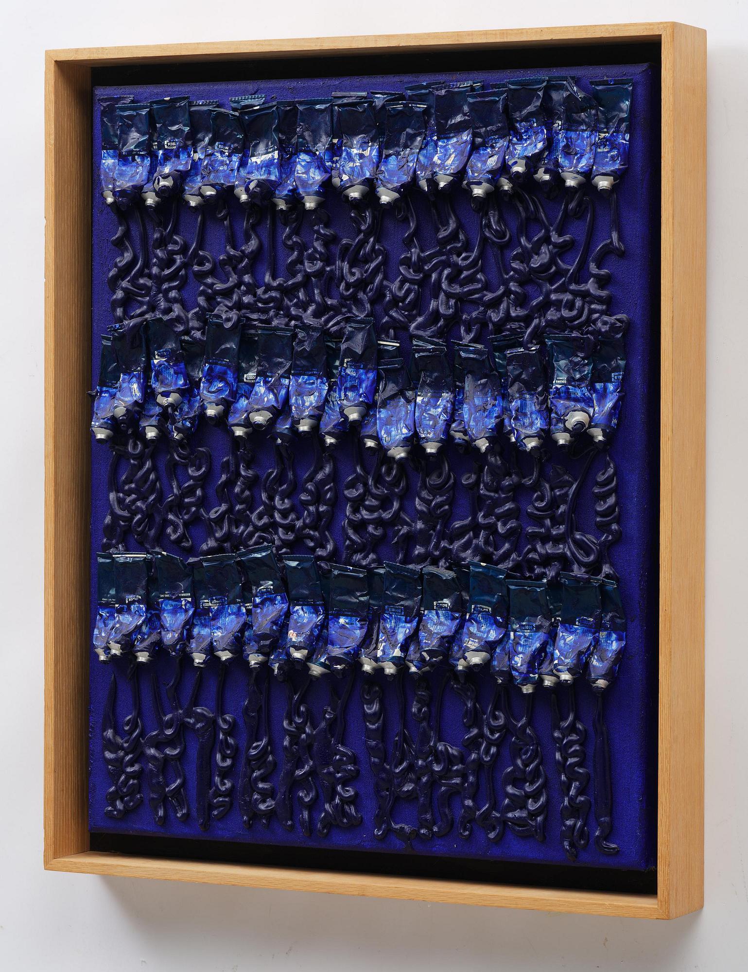Arman (Armand Pierre Fernandez), ”Monochrome accumulation no 2505 (Ultramarin blue)”.