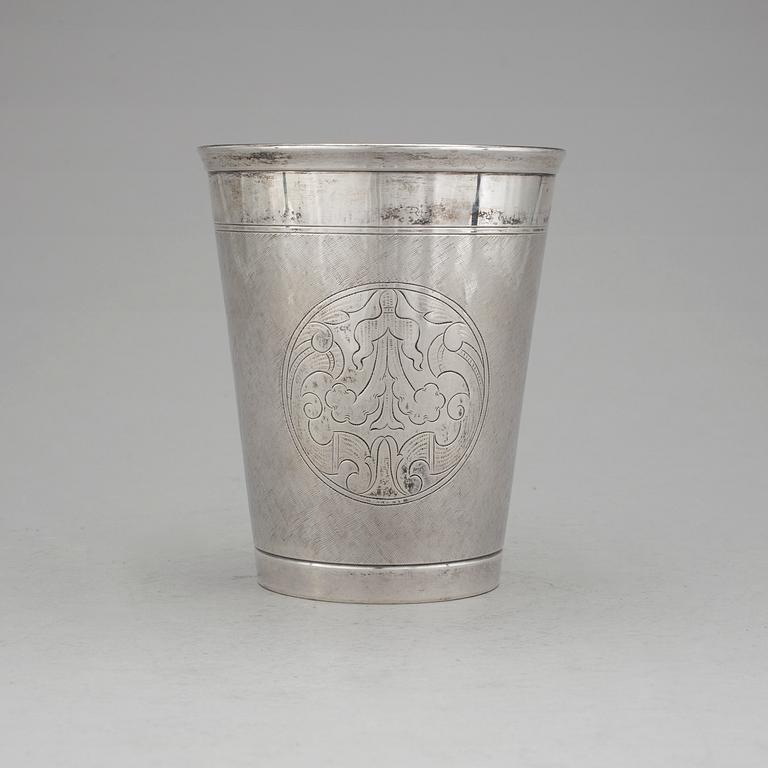 BÄGARE, silver, W.A Bolin, Stockholm, 1947. Vikt ca 500 g.