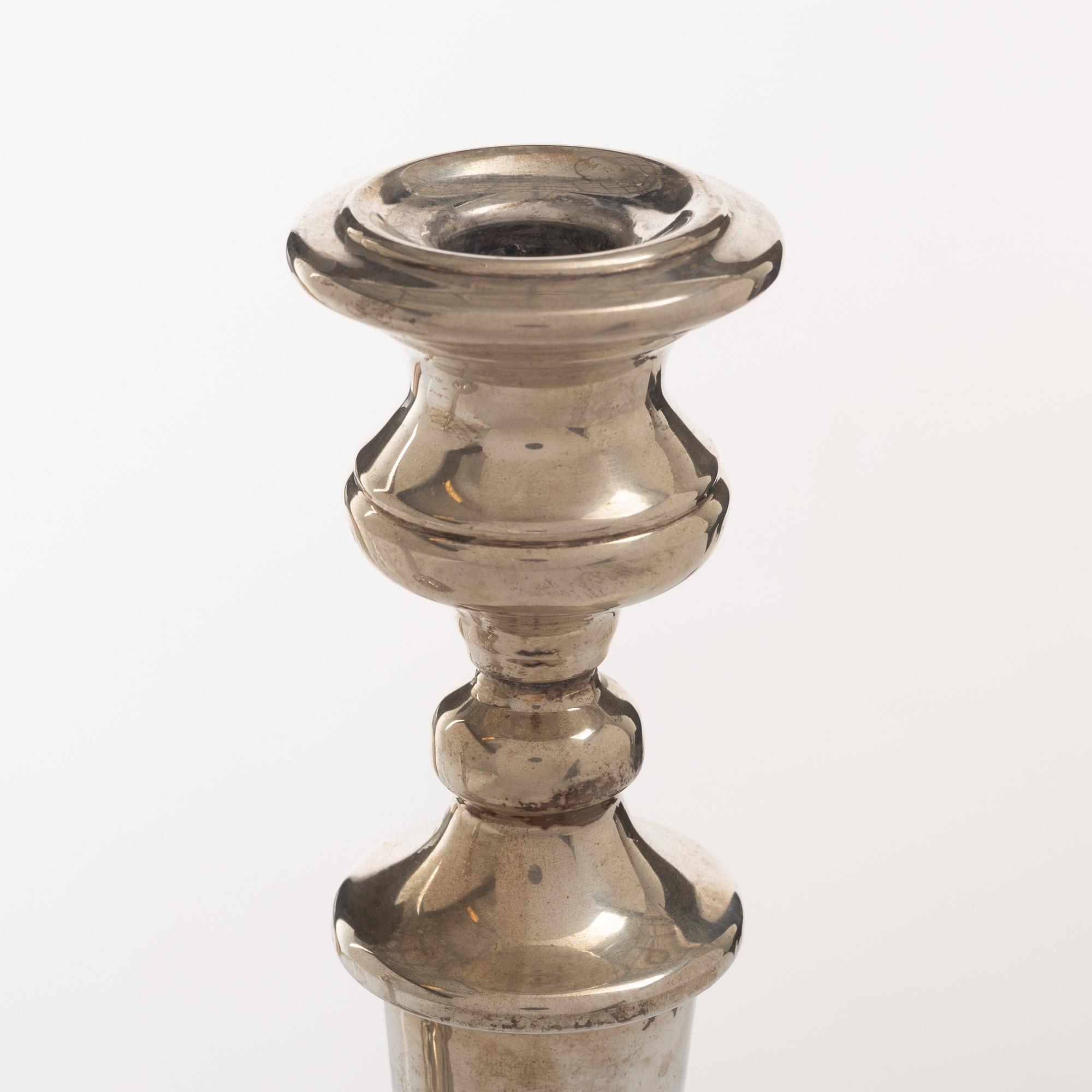 Ljusstakar, ett par, silver, 1900-tal.