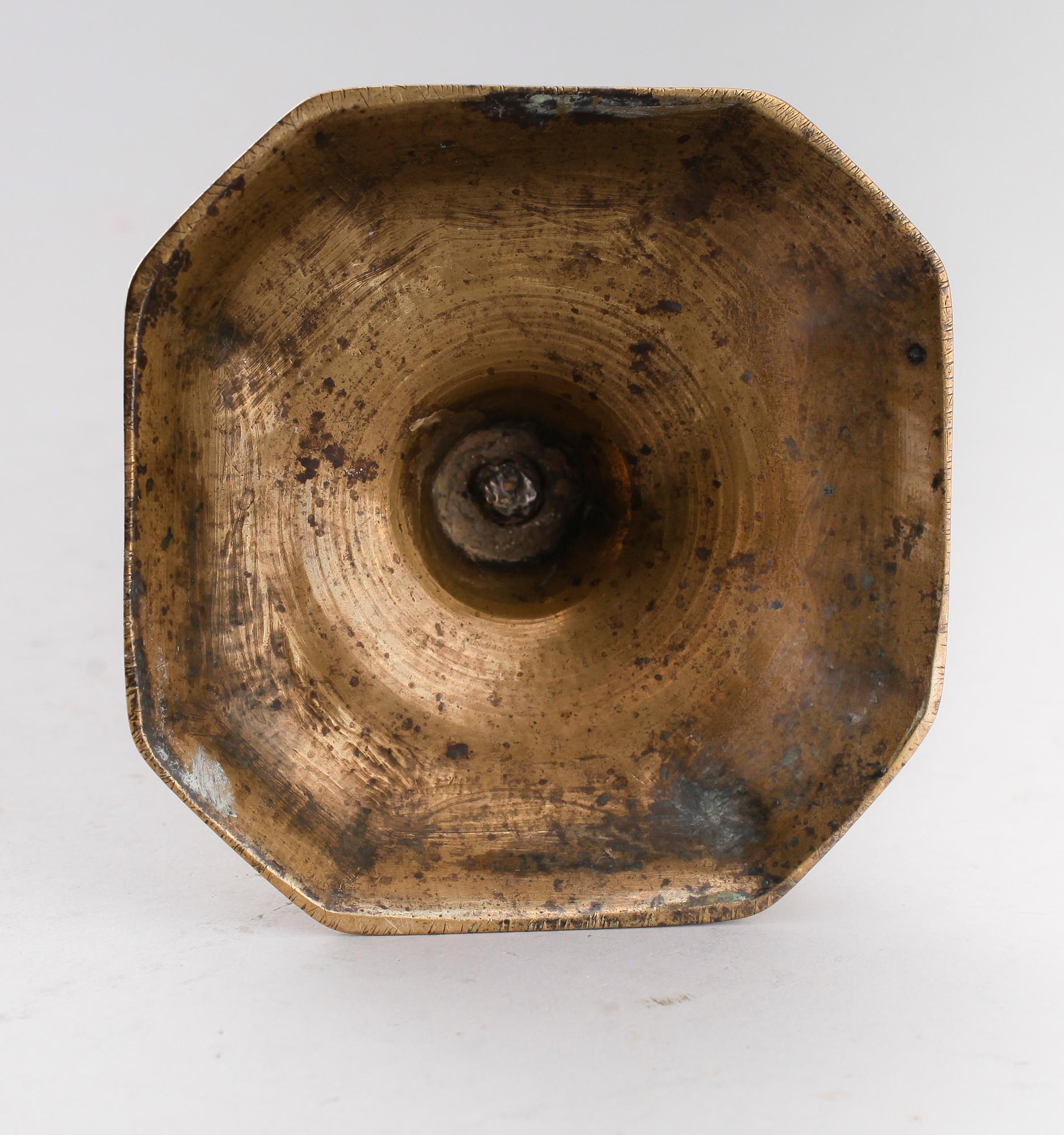 LJUSSTAKE, mässing, 1700-tal.