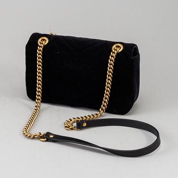 GUCCI, a black 'Marmont Velvet' handbag, 2018.