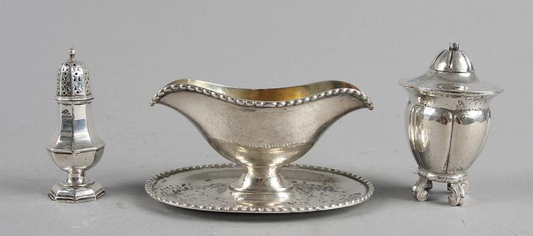 PARTI SILVER, 5 delar. 1900-tal. Tot ca 400 gr.