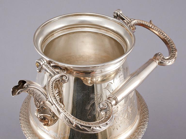 SAMOVAR, nysilver, omkring sekelskiftet 1900.