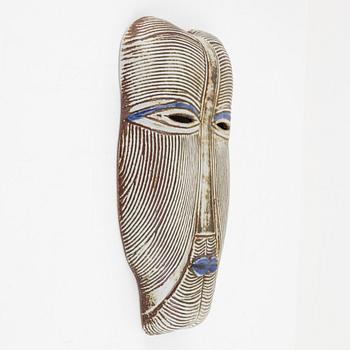 Lisa Larson, an 'Afro' mask, stoneware, K-studion, Gustavsberg, Sweden.