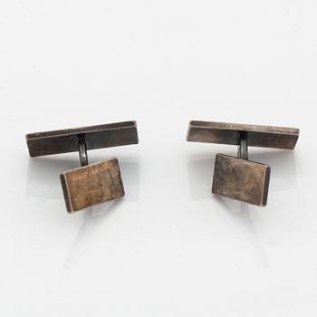 A monogram Wiwen Nilsson brooch, sterling silver with monogram, with box.