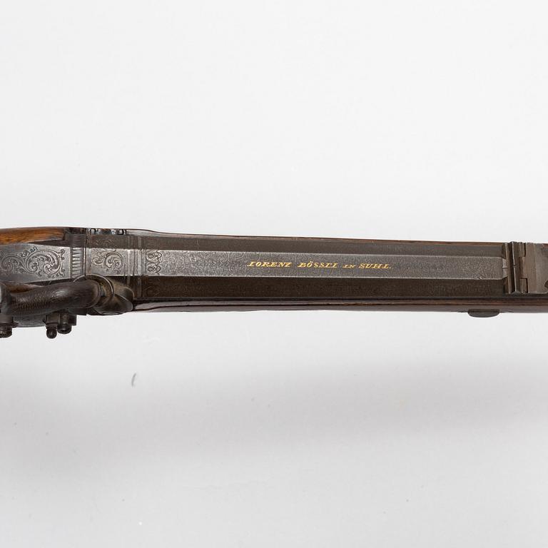 Percussion rifle, marked Lorentz Bössel in Suhl, mid-19th century.