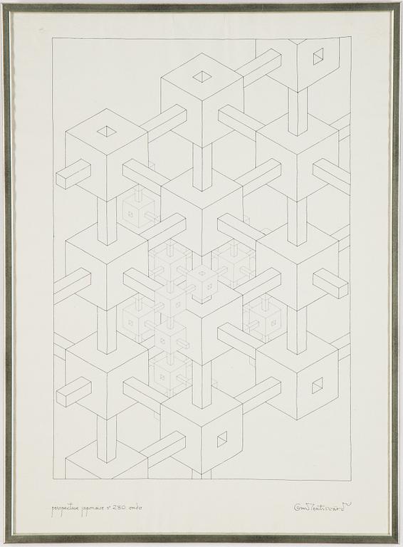 Oscar Reutersvärd, ink, signed.