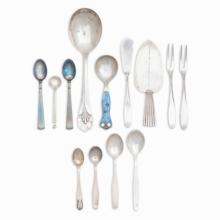 Cutlery, 26 pcs, silver, 20th century.