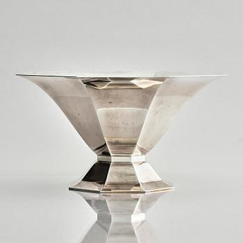 Wiwen Nilsson, a sterling silver bowl on foot, Lund, Sweden 1942.
