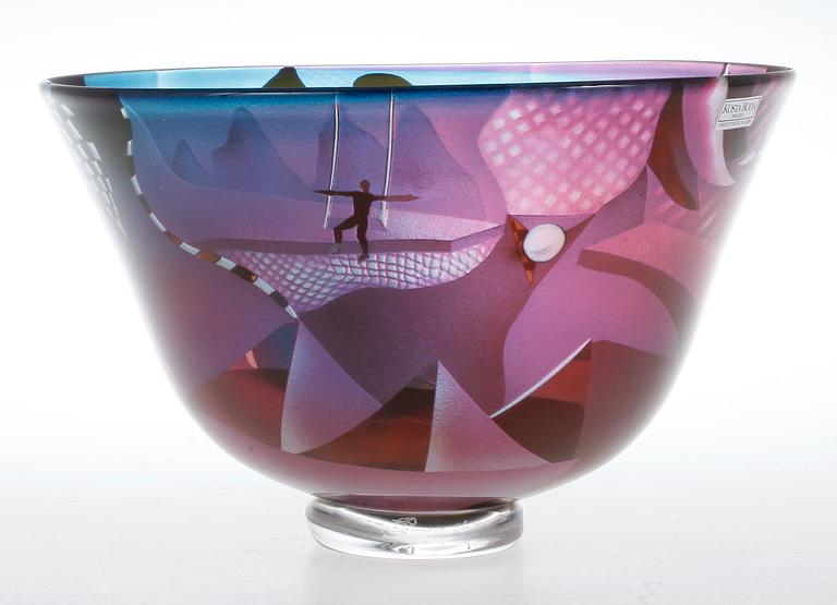 SKÅL, glas, Bertil Vallien, Kosta Boda, 1988 Unik.