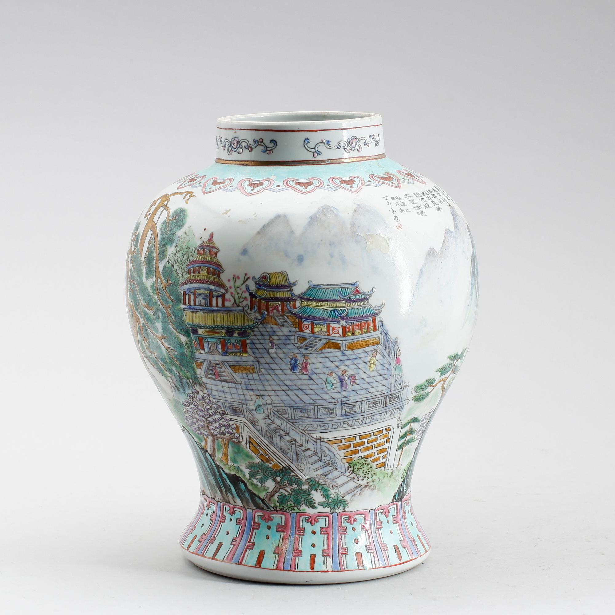 URNA, porslin, Kina, 1800-/1900-tal.
