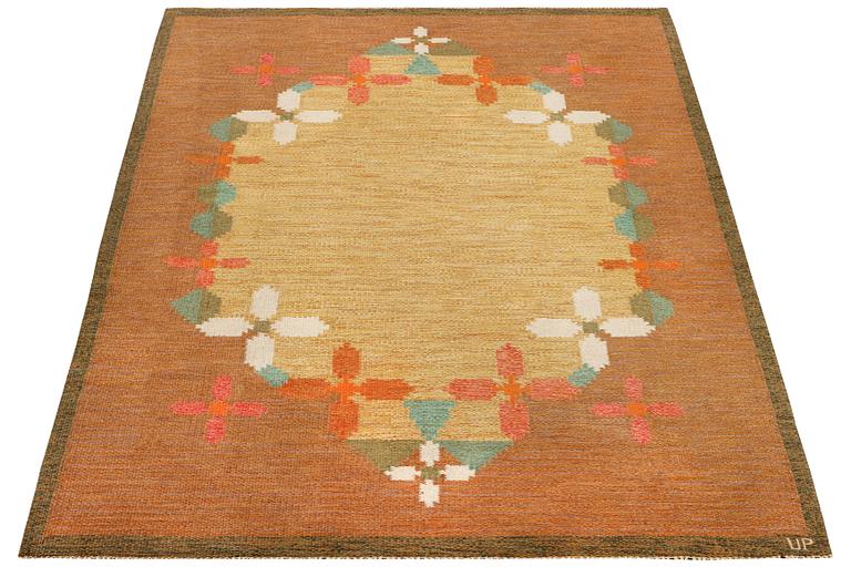 Ulla Parkdal, matta, rölakan, "Solbacka", ca. 235 x 163 cm.