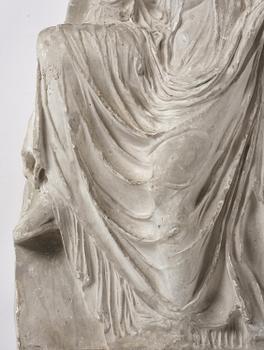 A presumably French 19th century plaster cast of the Nike of the Sandal.