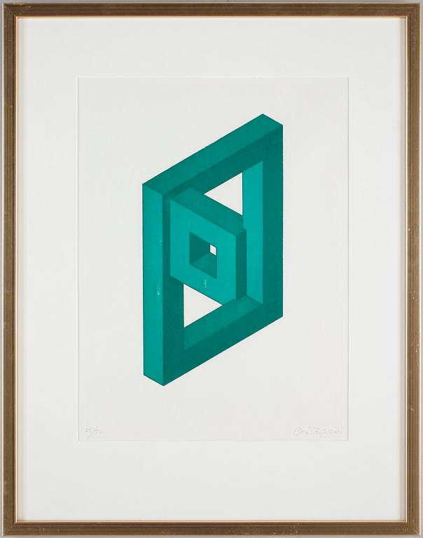 OSCAR REUTERSVÄRD, färglitografier, 2 st, sign o numr 65/90.