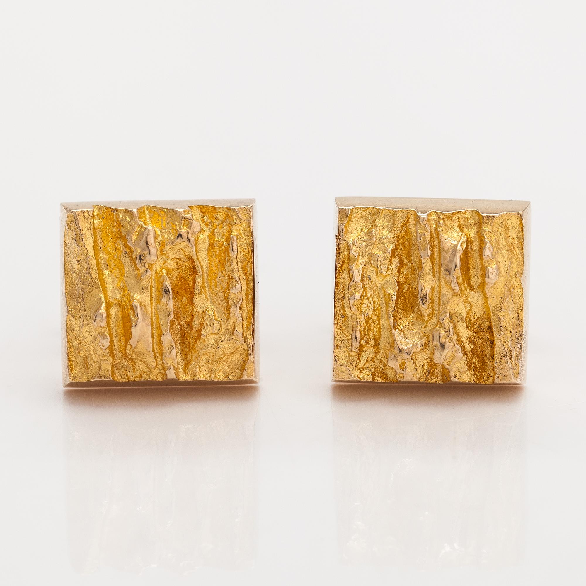 Björn Weckström, Manschettknappar "Bergen", 14K guld. Lapponia 1973.