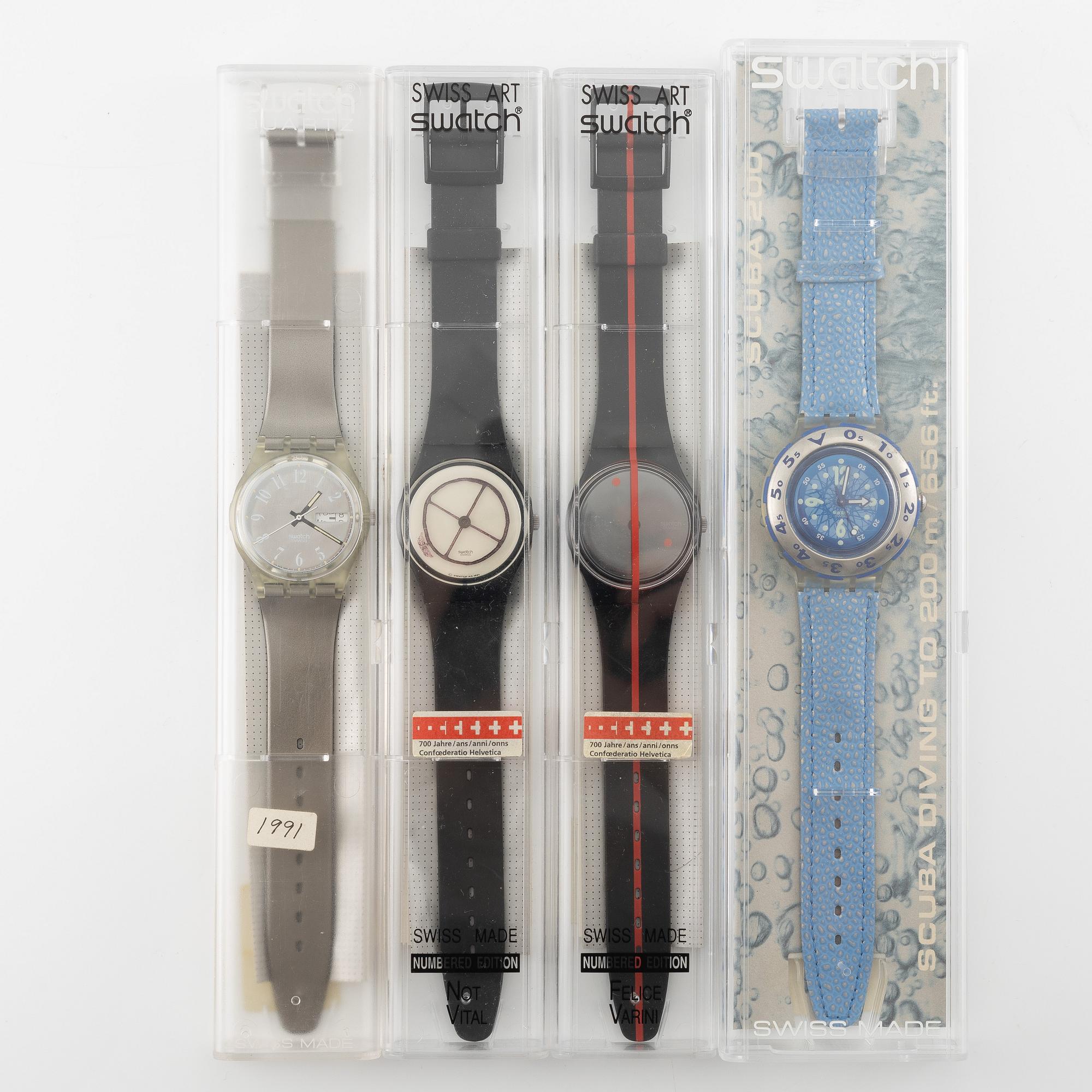 Parti med 17 Swatch-klockor från omkring 1990, "No Reserve".