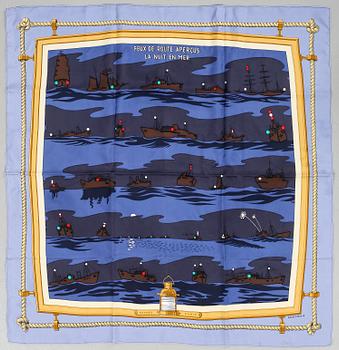 SCARF, siden, "Feux de Route Apercus la Nuit, en Mer", Pierre Péron, Hermès.