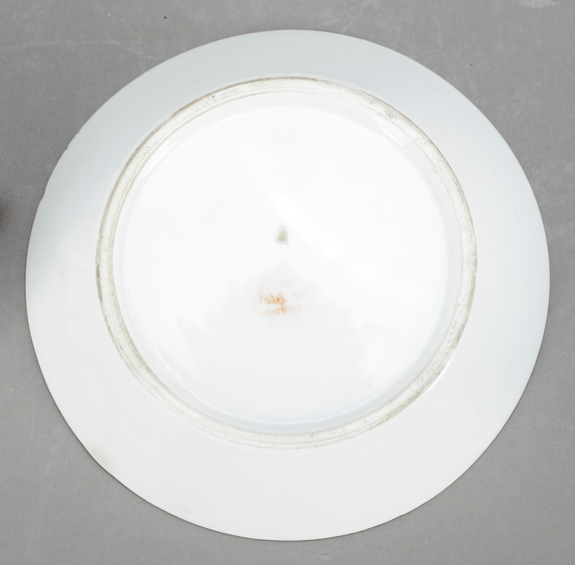 KOPPAR med FAT, 3 st, porslin, Dihl et Guerhard, Paris, empire, 1800-talets början.