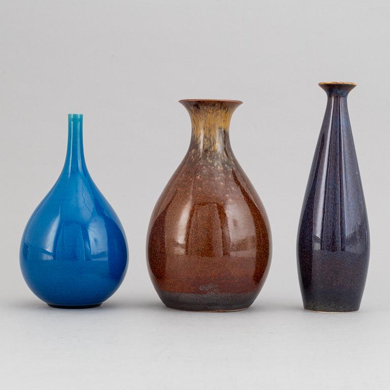 Carl-Harry Stålhane, a set of three stoneware vases for Rörstrand and Designhuset.