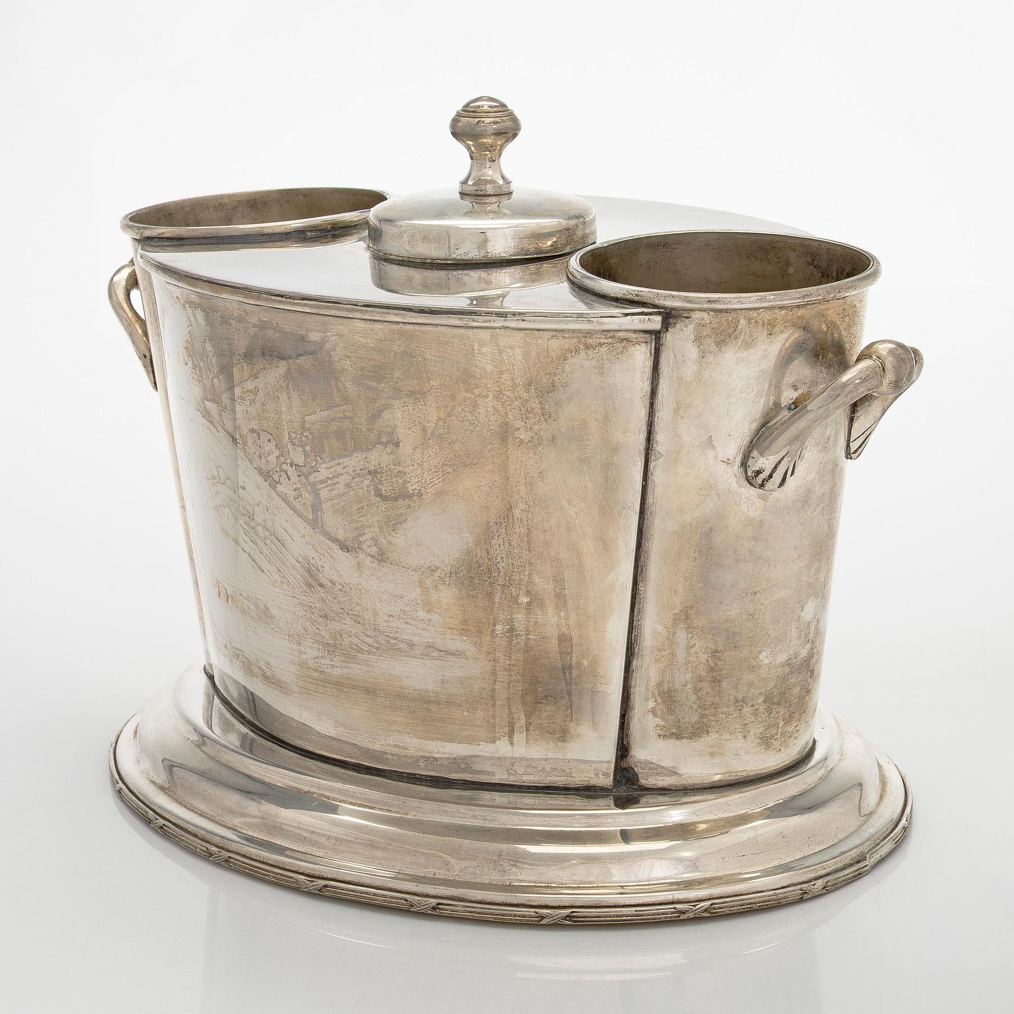 A plated champagne cooler, England, first half of the 20th century.