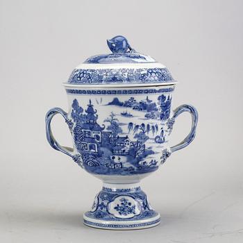 A Chinese 19th century porcelain urn with lid.