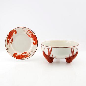 Alf Wallander, 13-piece earthenware service Rörstrand Art Nouveau.