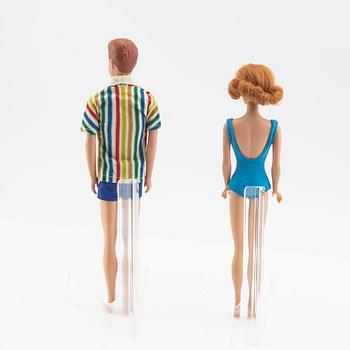 Midge and Allan, dolls 2 pcs. vintage "Midge" Mattel 1964, "Allan" Mattel 1964.