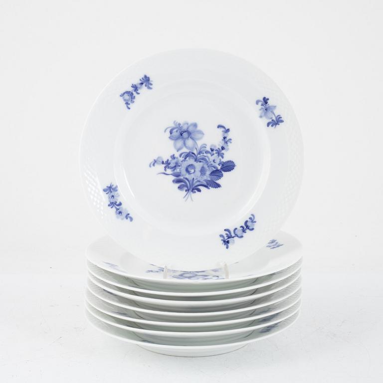 An 80-piece porcelain dinner service, "Blue flower", Royal Copenhagen, Denmark.