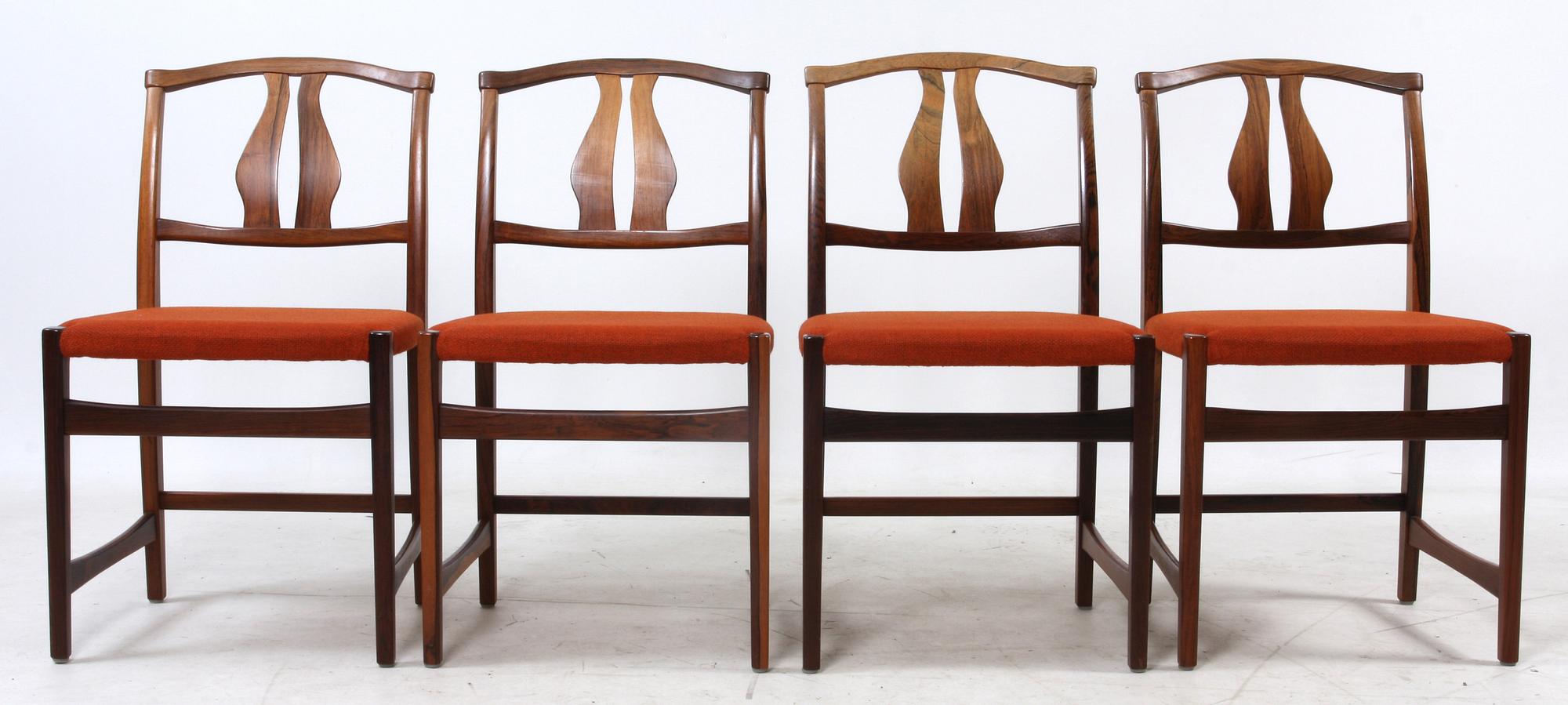 STOLAR, 4 st, "S 31", Vidar Malmsten, Möbelhantverket RUDA.