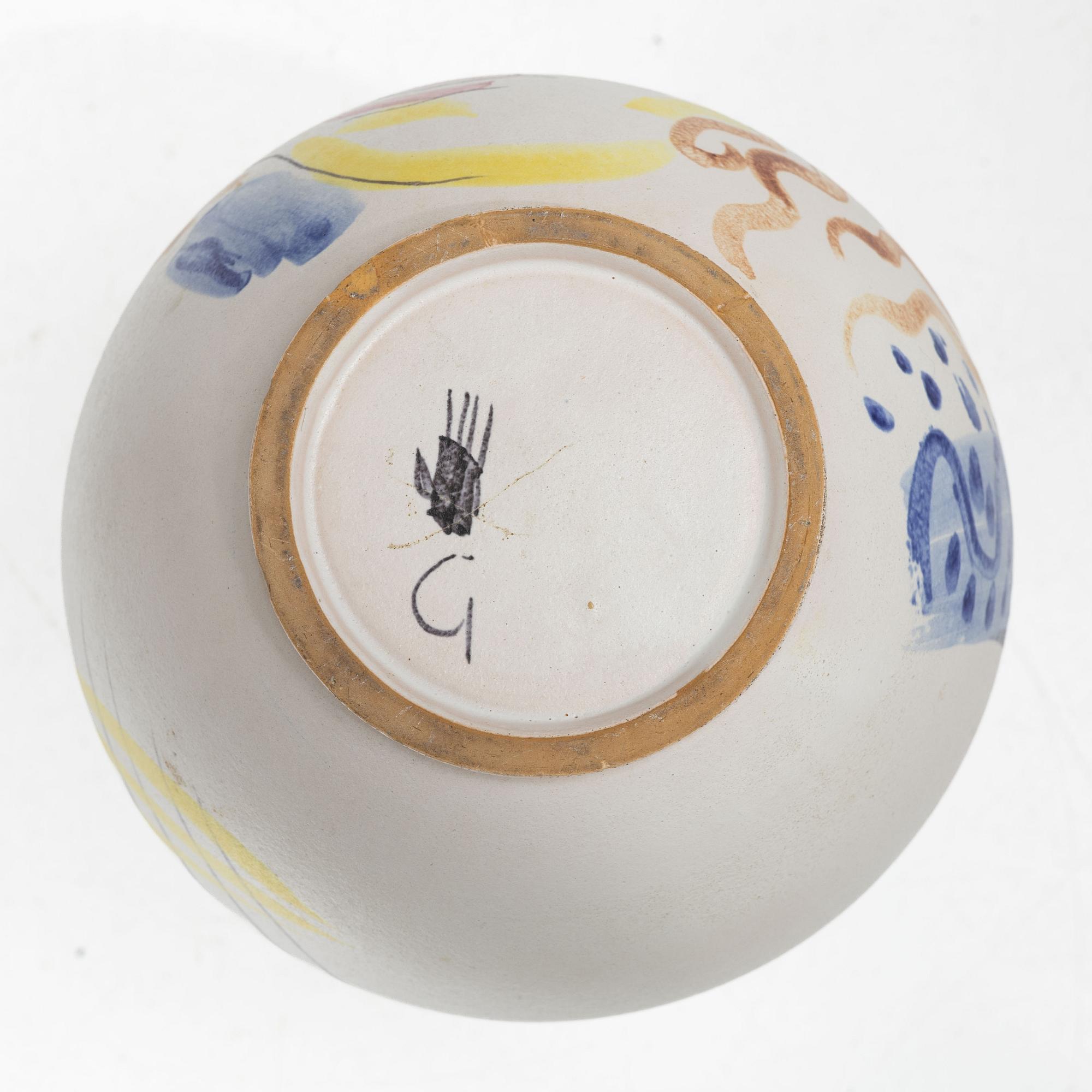 Gustavsberg, a vase, bowl and dish, Gustavsberg Studio.