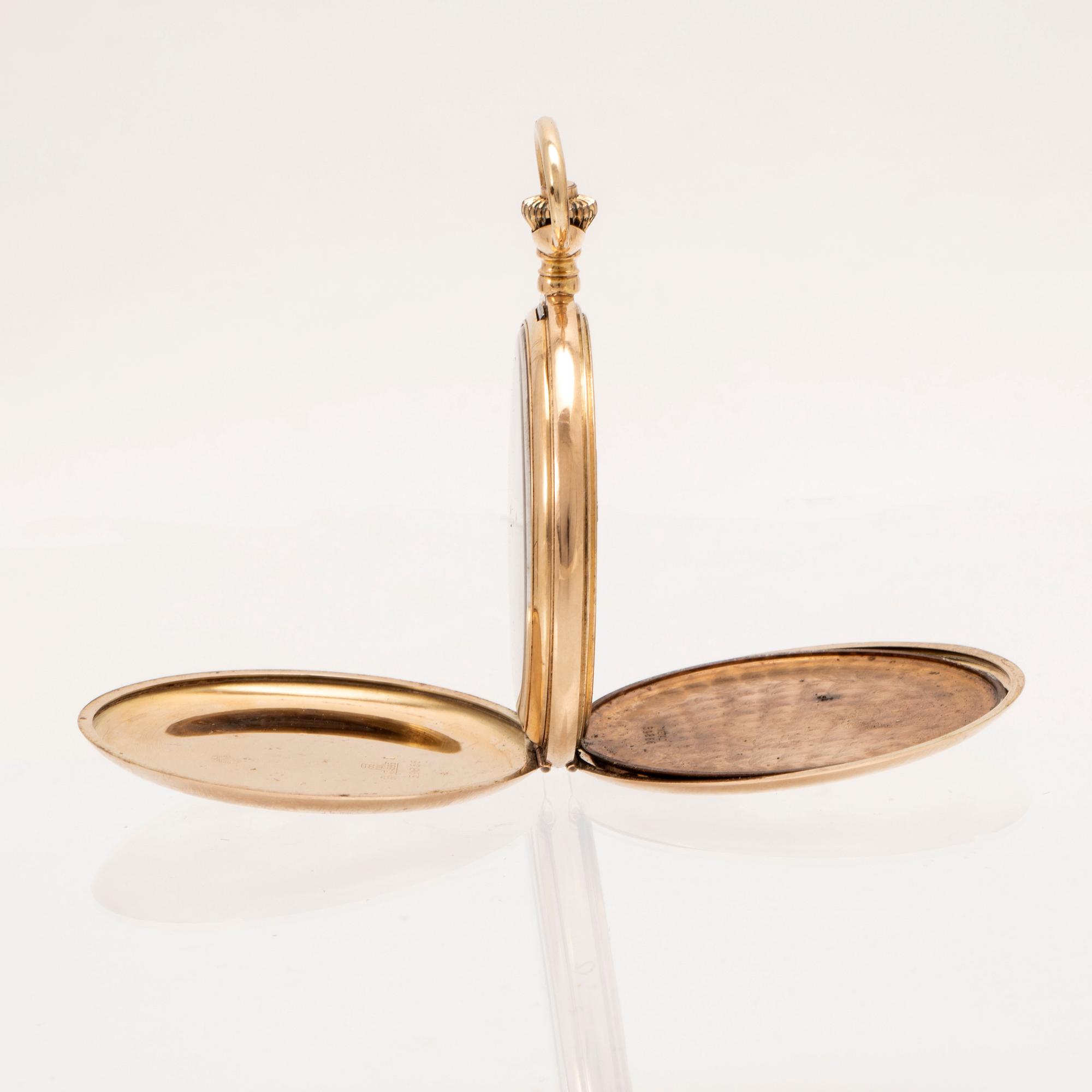 A 14K pocket watch, 53 mm.