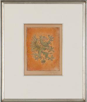 HUGO SIMBERG, blandteknik, sign. o dat. 1899.