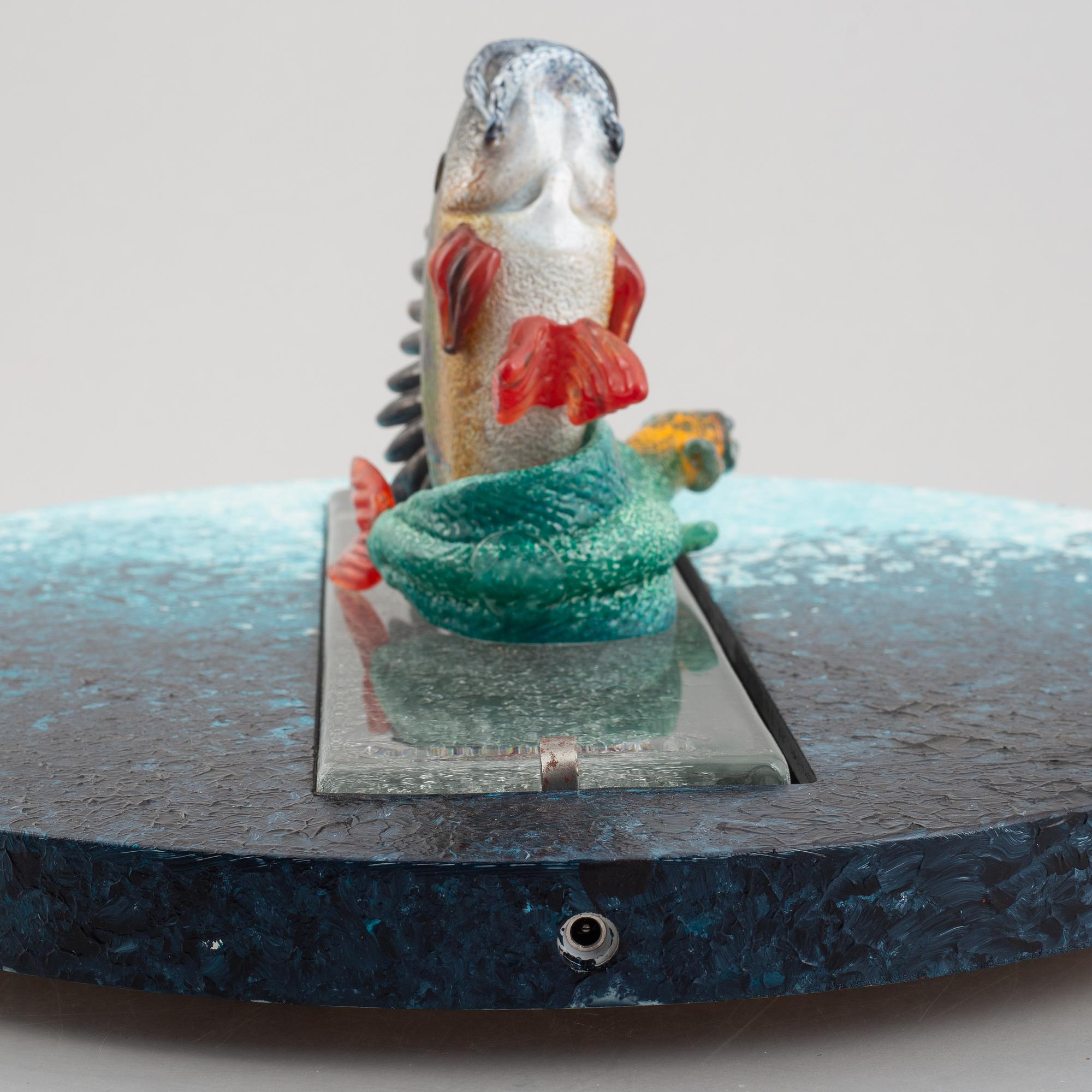 Kjell Engman, a unique glass sculpture, "Friends at sea", Kosta Boda, Sweden.