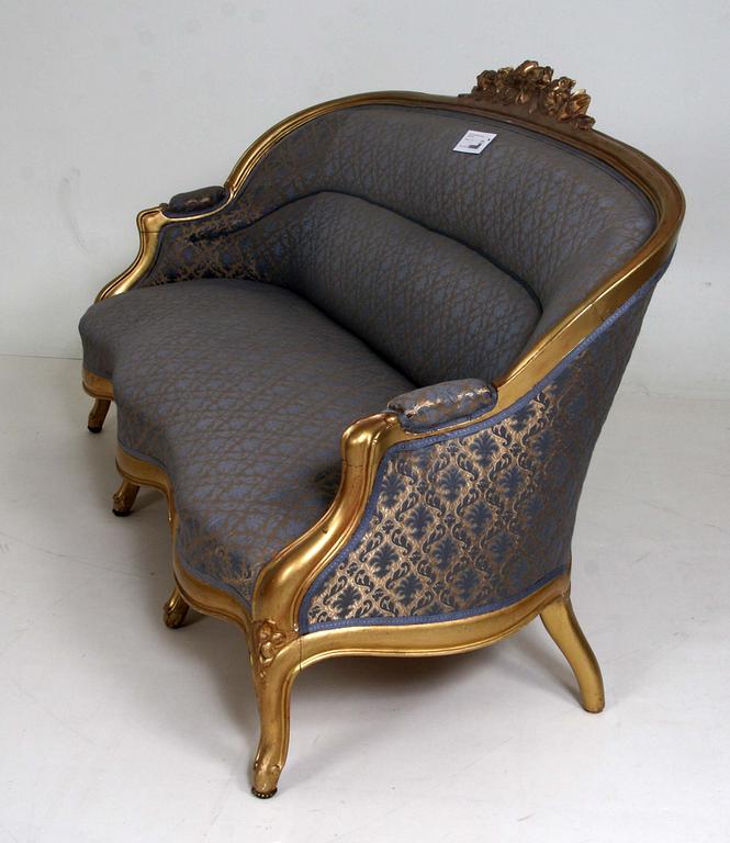 SALONGSGRUPP, 7 delar, gustaviansk stil.