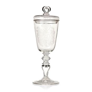 441. A glass cup with cover, probably 19th century.