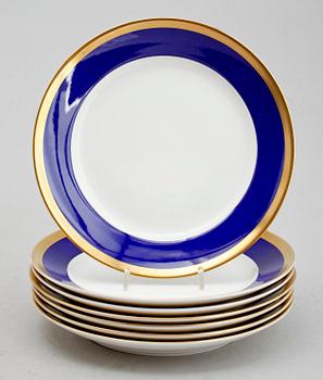 TALLRIKAR/ASSIETTER, 7 st, porslin, Nobel, Karin Björquist, Rörstrand/Gustavsberg.