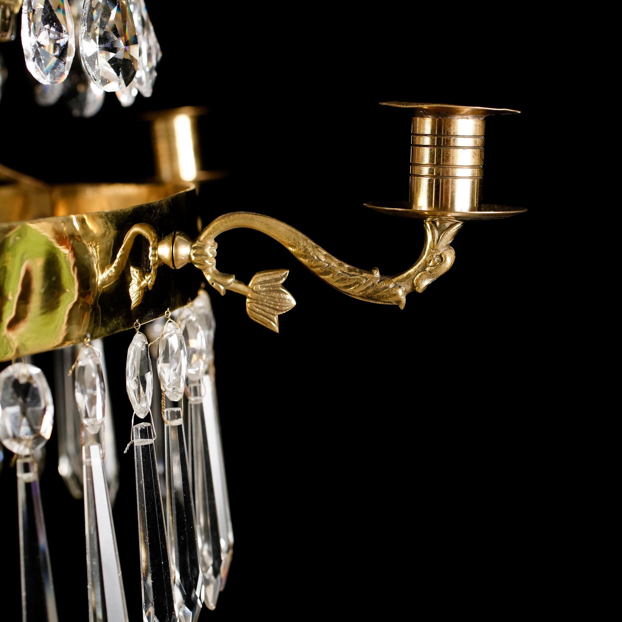 LJUSKRONA, gustaviansk stil, omkring år 1900. Höjd ca 80 cm.