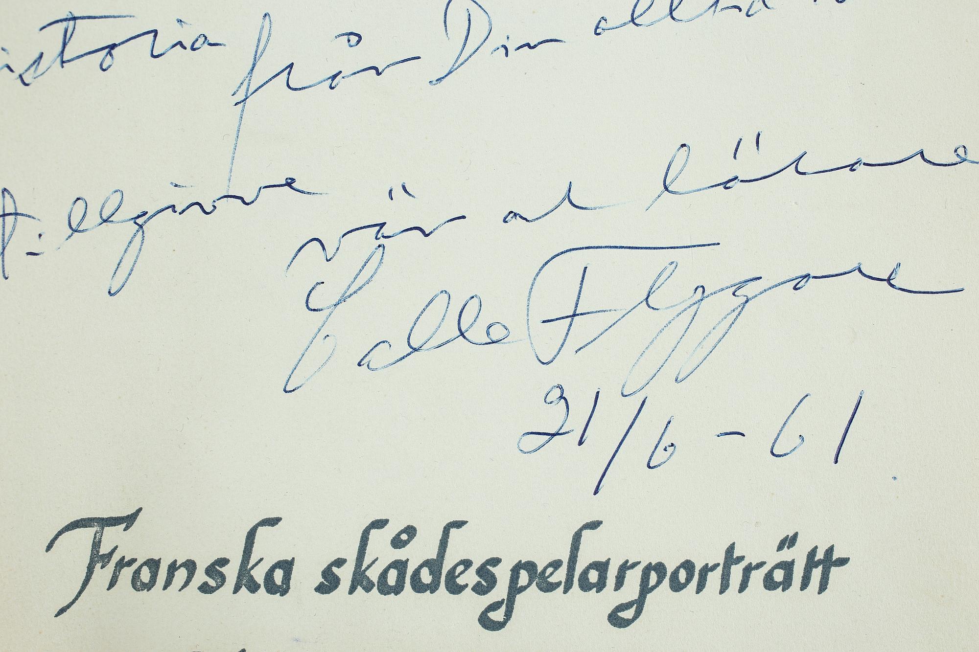 CALLE FLYGARE (1907-1972), egenhändigt signerat texthäfte, daterad 21/6 1961.