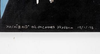 OKÄND KONSTNÄR, olja på duk, bär signatur, dat 19/1/-98.