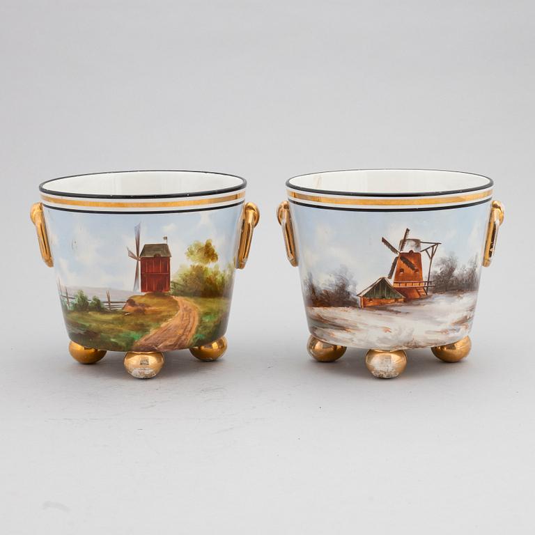 Two flower pots, Rörstrand, early 20th century.