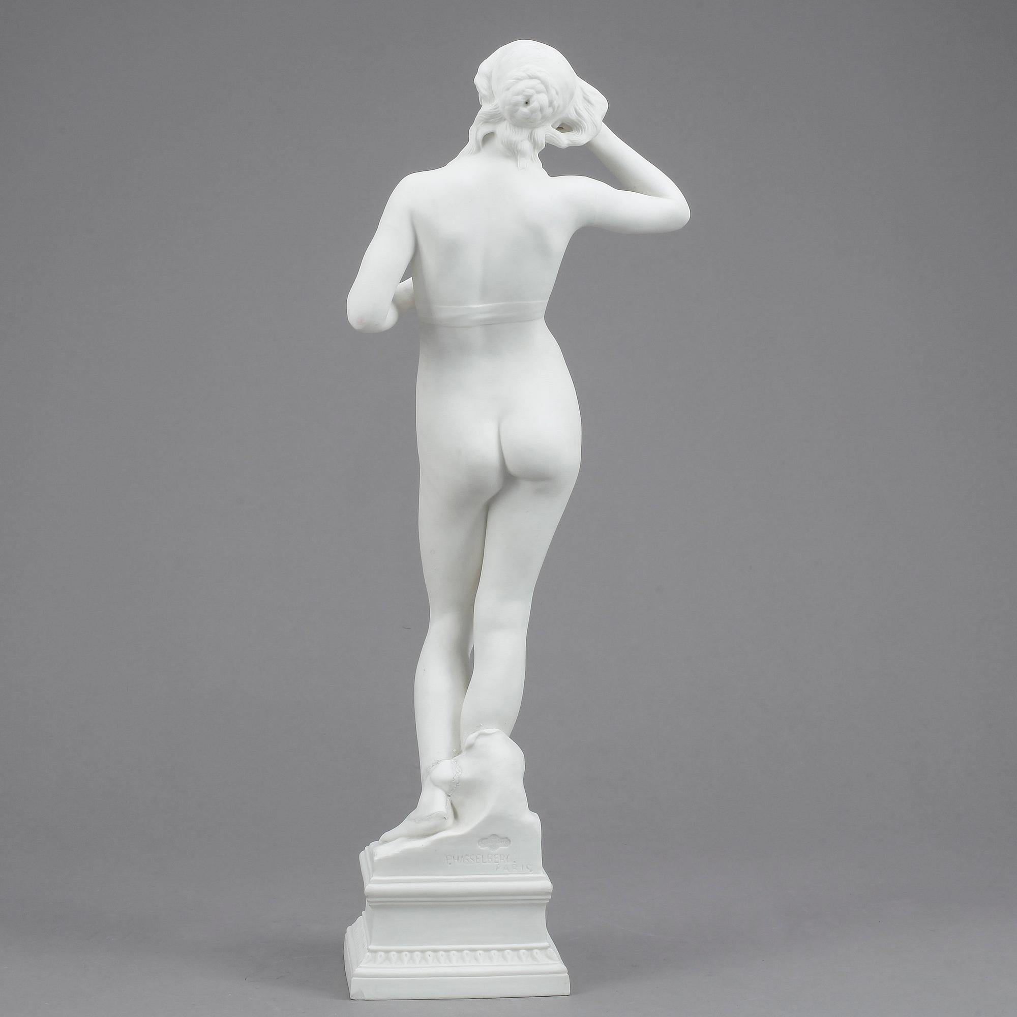 SKULPTUR, parian, efter Per Hasselberg, Gustavsberg.