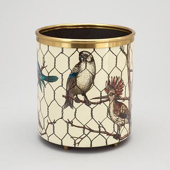 A Piero Fornasetti wastepaper bin, Milan, Italy.