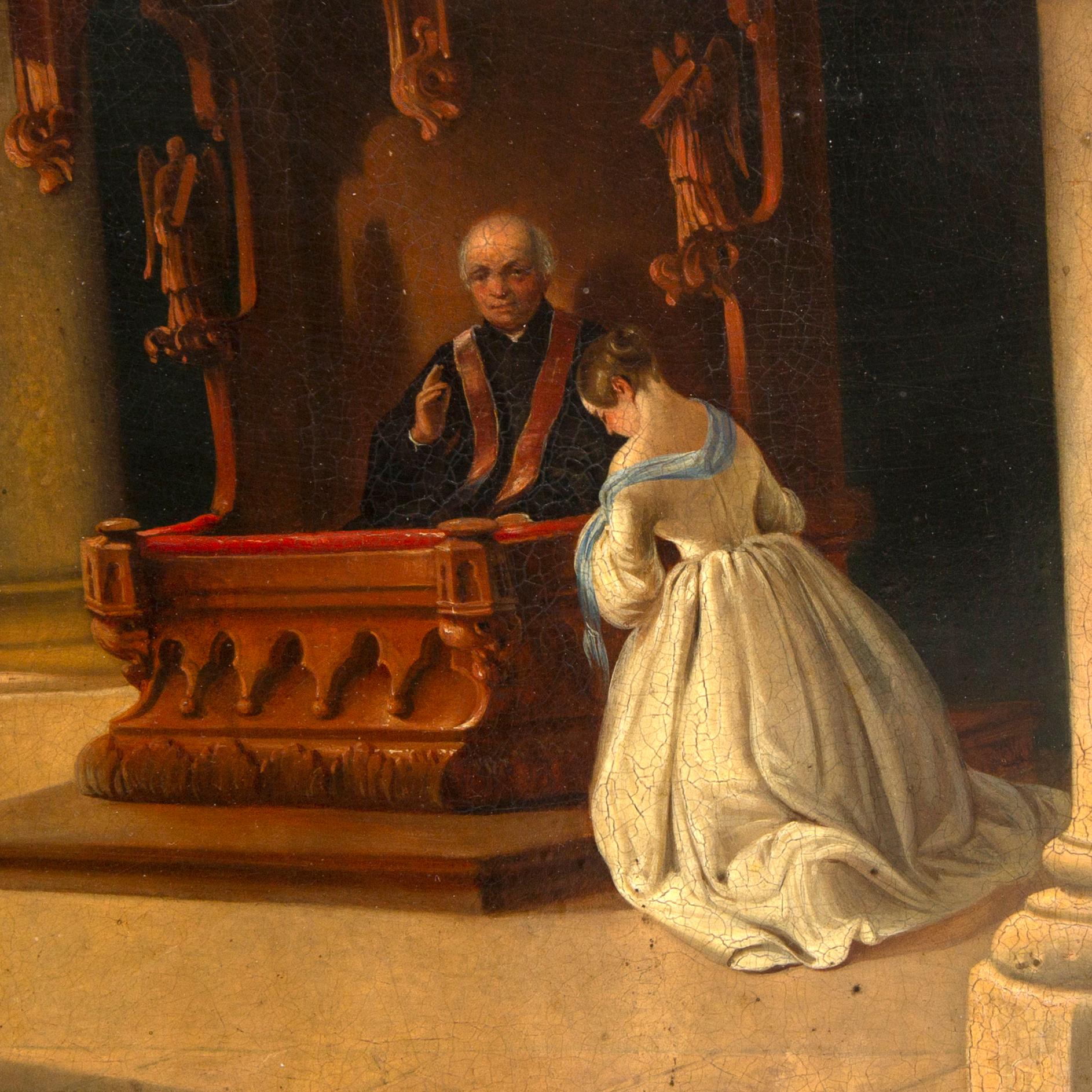 Unknown artist, 19th century, an indistinctly signed and dated oil on board.