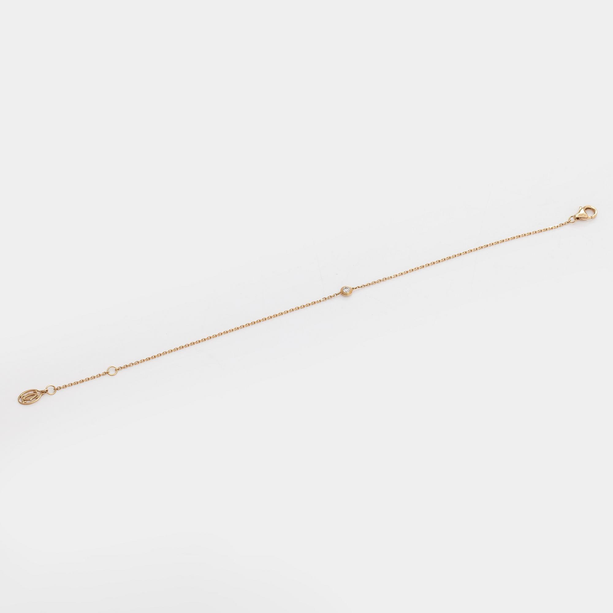 Cartier, armband, "d'Amour", 18K guld med en briljantslipad diamant.