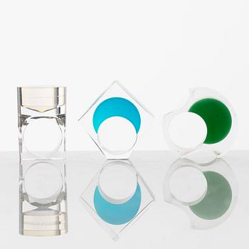 Siv Lagerström, three acrylic rings, 1970s.