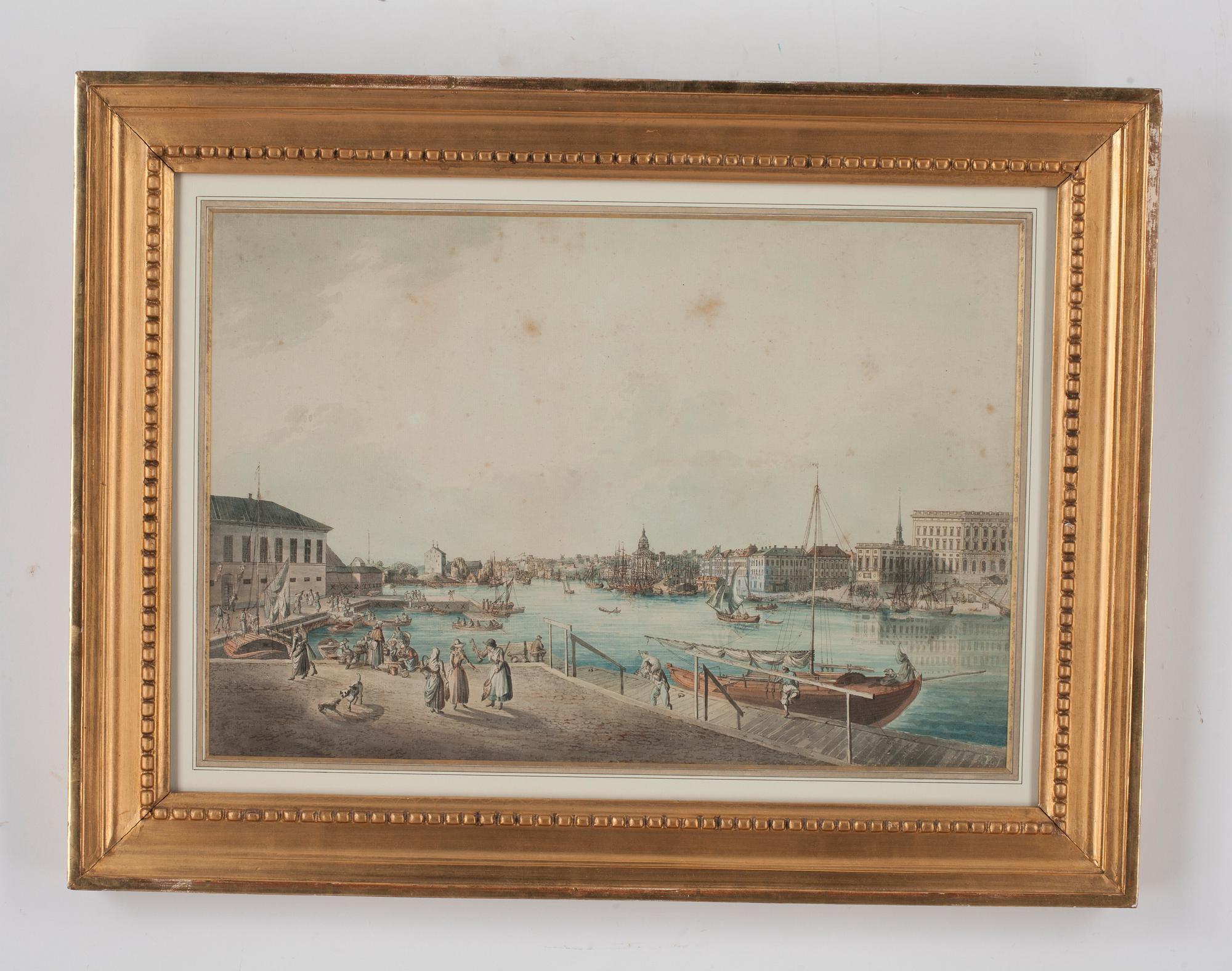 Johan Fredrik Martin, "Utsigt af Stockholm tagen ifrån ingången till Blasiiholmen".