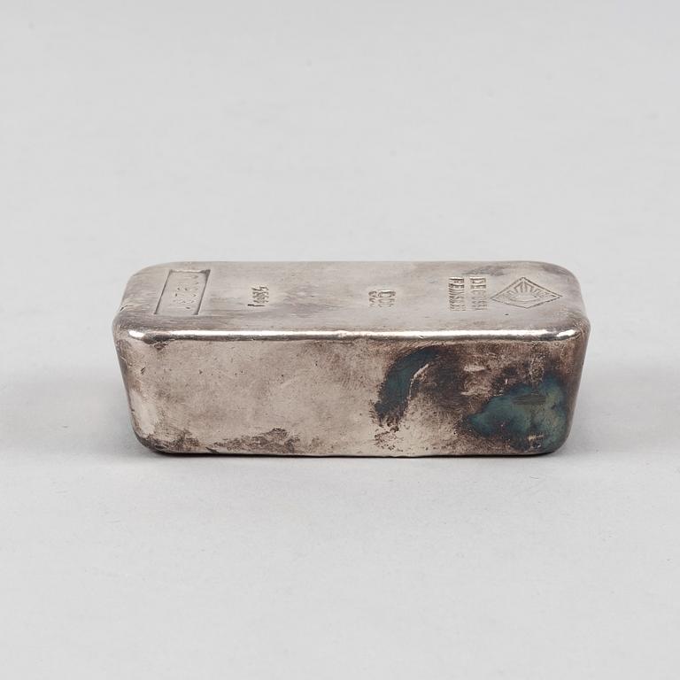 A silver bullion, degussa feinsilber, 999.0.