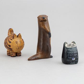 Lisa Larson, three stoneware figurines for Gustavsberg.