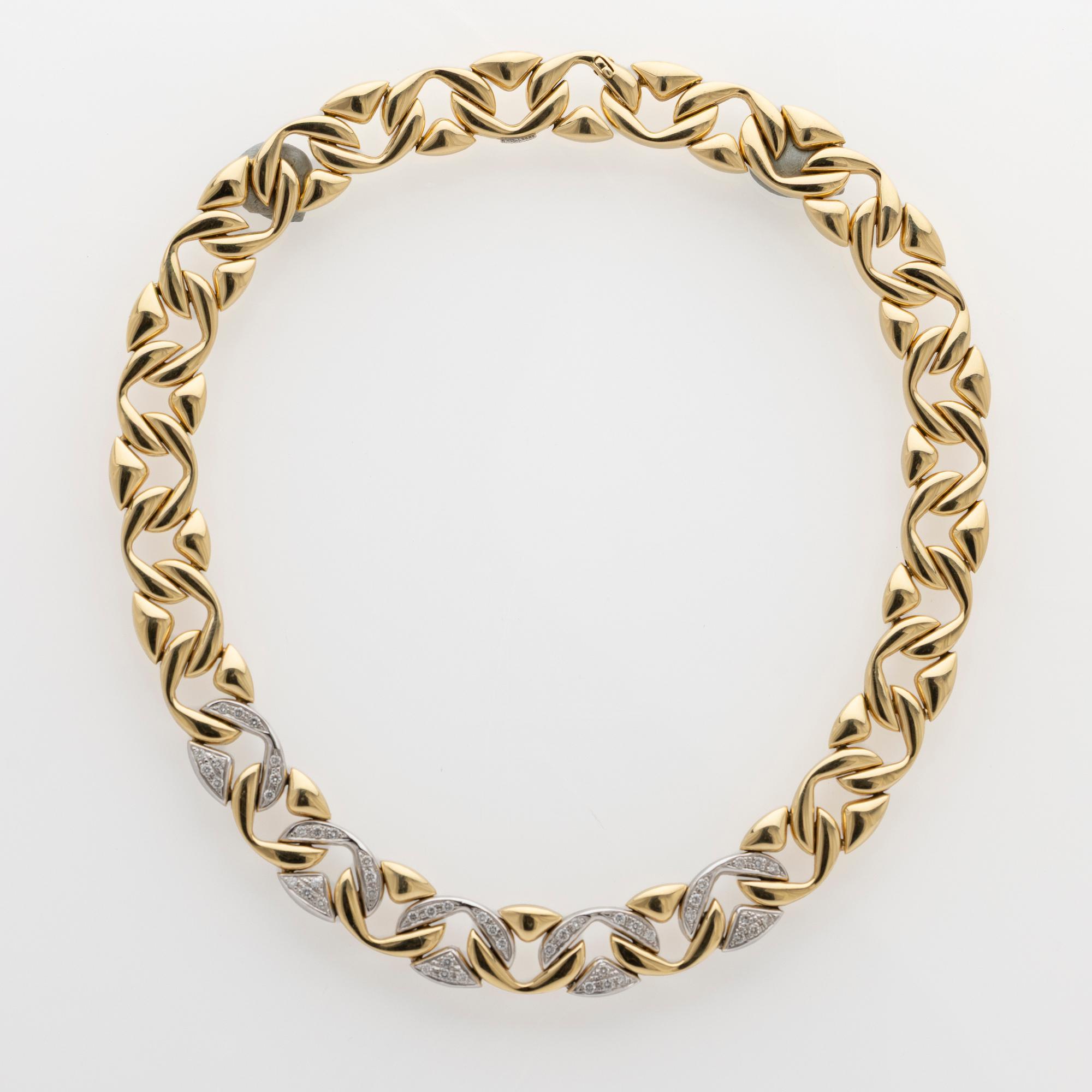 Collier, 18K guld med briljanter, Chiampesan, Italien.