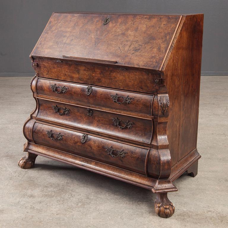 SEKRETÄR, barock, troligen Tyskland 1700-talets första hälft.